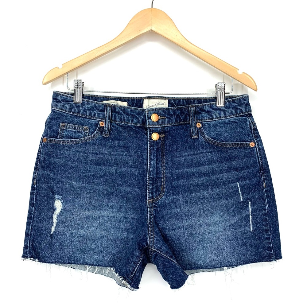 Universal Thread Vntg Midi Cutoff High Rise Jean Shorts Blue Denim New Nwot Sz 8
